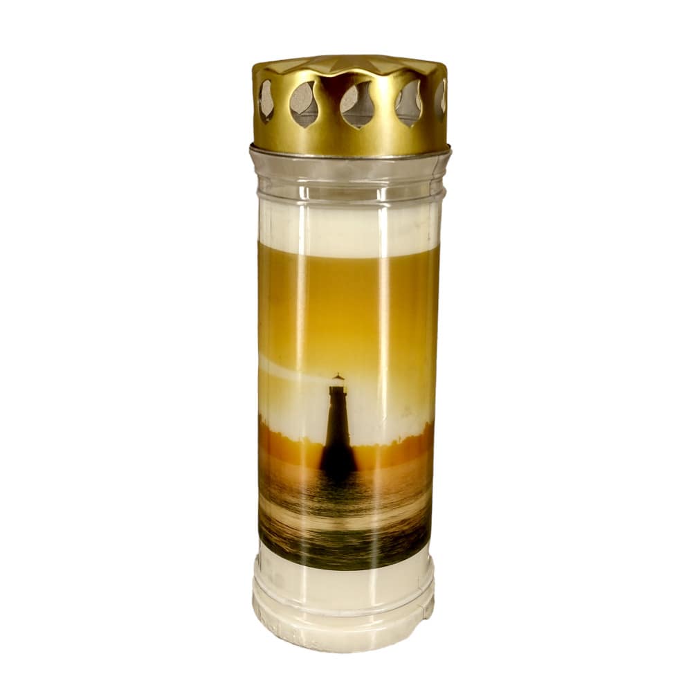 Hřbitovní svíčka s víčkem Bolsius 600 g 168 h Maják 7 dnů