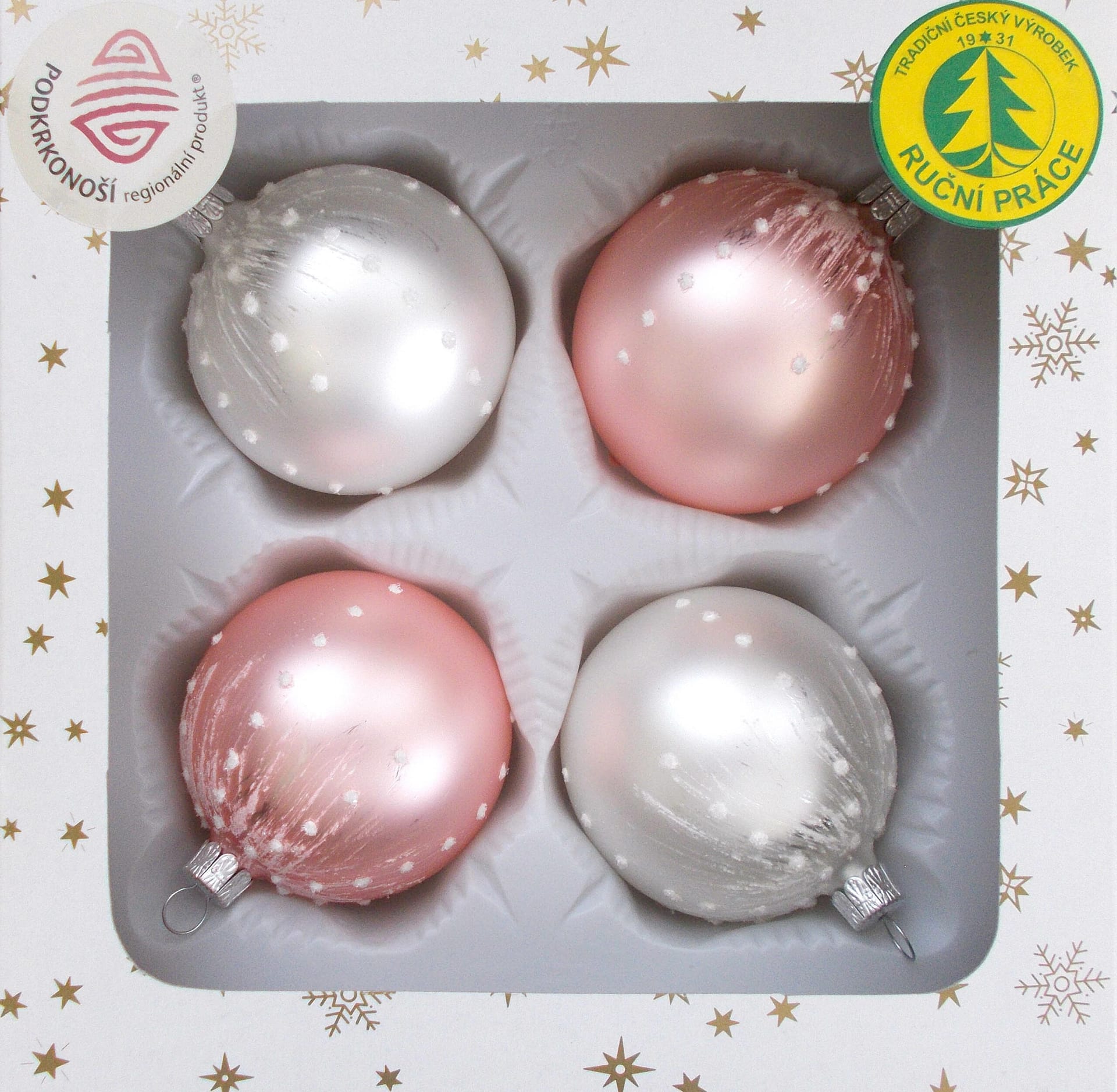 Vánoční ozdoby koule 11249K51-7-ASS104+664 4 ks