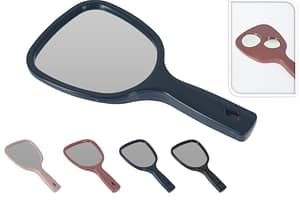 Zrcátko 13cm s ručkou, 4barvy, plast