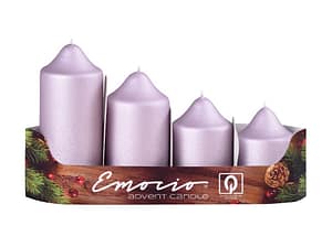 Svíčka schody adventní 4ks průměr 50 mm exclusiv matné starorůžové svíčky