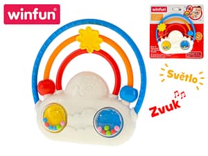 Chrastítko duha na baterie se světlem a zvukem 3m+ 13 cm