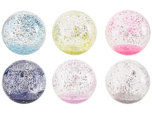 Míček 10 cm s třpytkami a srdíčky 6 barev