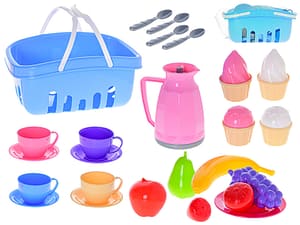 Čajový servis v košíku