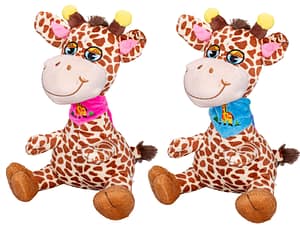 Žirafa plyšová 20cm sedící se šátkem 2barvy 0m+