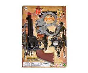 WESTERN SET 22CM pistole odznak pouta