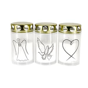 Svíčka bílá Vatikánka 100 g s víčkem s motivem