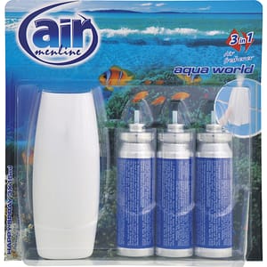 Minisprej s roprašovačem osvěžovač Air menline Aqua world 3 x15 ml