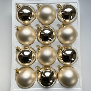 Vánoční ozdoby koule 71120192-3/12 ks 233+234 šampaňská