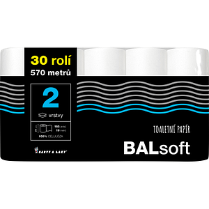 Toaletní papír Balsoft 2 vr / 19 m 30 rolí
