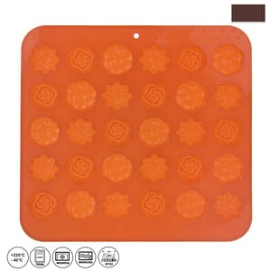 Forma kytičky 30 silikon 21x20,5x1,5cm oranž