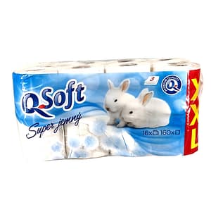 Q Soft toaletní papír 16 ks 160 útržků 3 vrstvý XXL 294 metrů