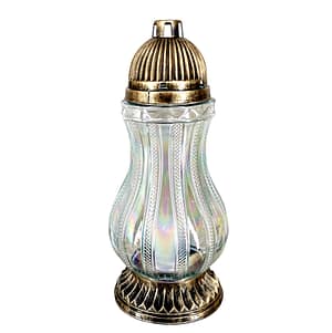 Hřbitovní sklo 39 cm vklad 120g 48h zlaté víčko měňavé sklo