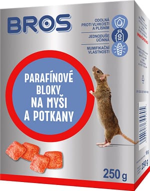 Bros - parafinové bloky na myši, krysy a potkany 250 g
