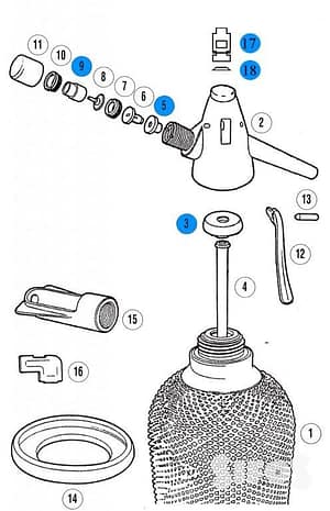 ND-sada těsnění sifon.lahev KOVOČAS