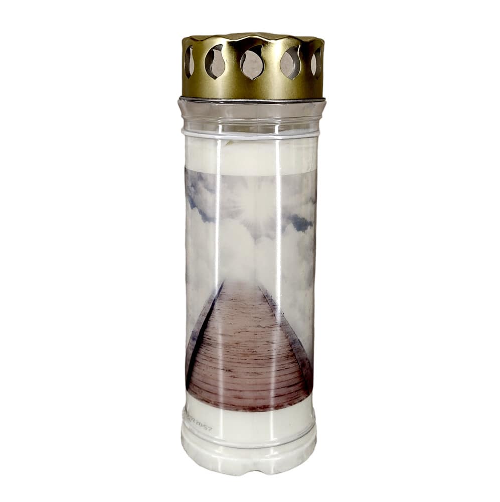 Hřbitovní svíčka s víčkem Bolsius 600 g 168 h Most do nebe 7 dnů