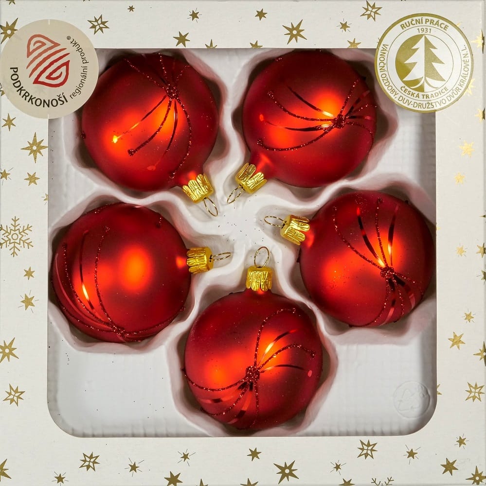 Vánoční ozdoby koule 11249K78-6-554+9551 5 ks